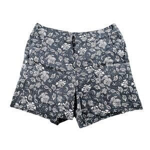 L.A. Gears by Gene Women's XL Blue Floral Print Shorts High Rise Summer